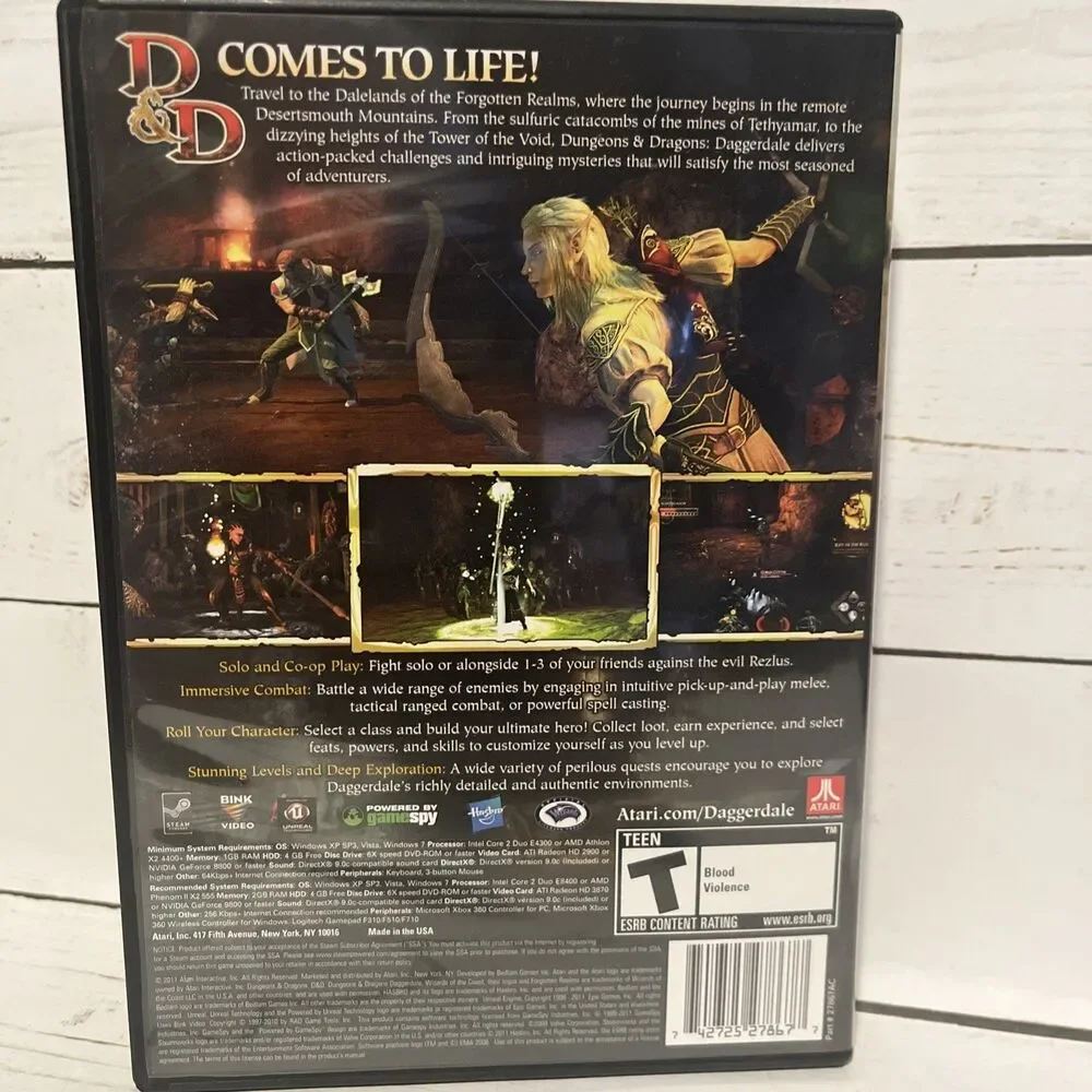 Dungeons & Dragons Daggerdale D and D PC Game DVD-ROM Atari Game Disc & Booklet